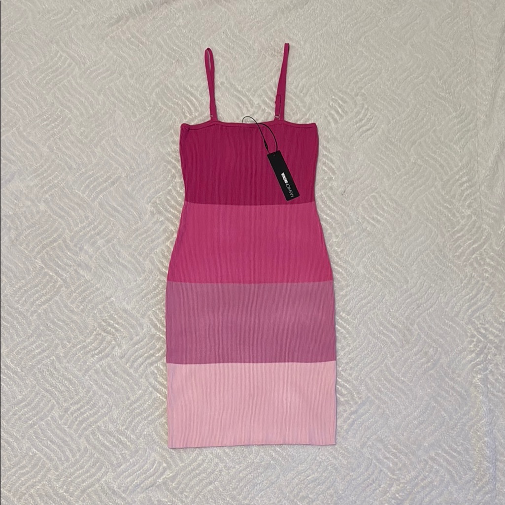 Fashion Nova Pink Colorblock Mini Dress